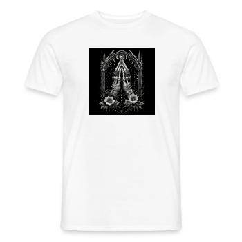 Alchemical Hands in Prayer and Mystical Eye - Men's T-Shirt - white - Front - AI Model Male 178 dark (178cm)