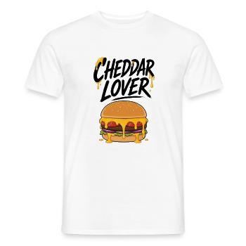 Amoureux du Cheddar Burger Illustration - T-shirt homme - blanc - Devant - AI Model Male 178 dark (178cm)