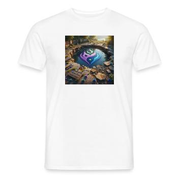 Flammenemblem im Ruinensumpf - Männer T-Shirt - Weiß - Vorne - AI Model Male 178 dark (178cm)