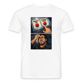 Vernünftigkeit vs Impuls-Moment - Männer T-Shirt - Weiß - Vorne - AI Model Male 178 dark (178cm)