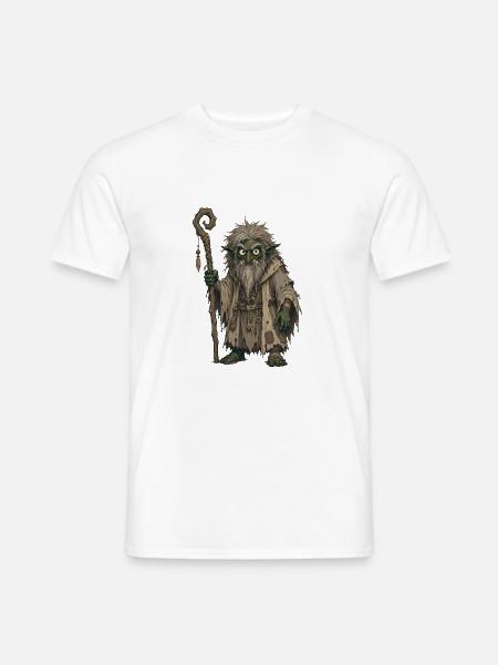 Grizzled Goblin Sage mit Stab - Männer T-Shirt - Weiß