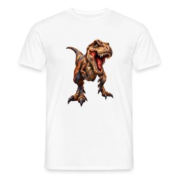 Low Poly Tyrannosaurus - Men's T-Shirt - white - Front - AI Model Male 178 dark (178cm)
