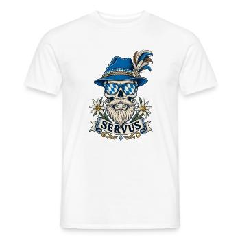 Bayern Bayrische Flagge Edelweiss Servus - Männer T-Shirt - Weiß - Vorne - AI Model Male 178 dark (178cm)