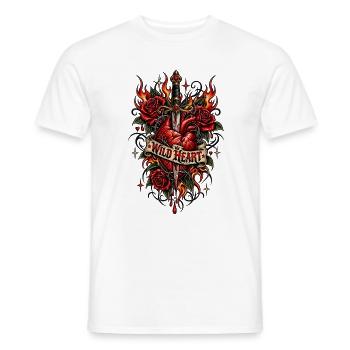 Wild Heart – Tattoo Edition - Men's T-Shirt - white - Front - AI Model Male 178 dark (178cm)