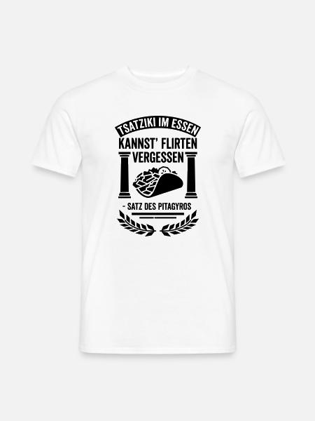 Satz des Pitagyros Tsatziki & Döner Spruch - Männer T-Shirt - Weiß