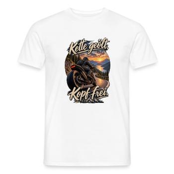 Kette geölt, Kopf frei - Männer T-Shirt - Weiß - Vorne - AI Model Male 178 dark (178cm)