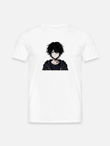 Schwarzer Schattenjunge Hoodie - Männer T-Shirt - Weiß