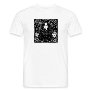 Gothic Dame im Kreisrahmen - Männer T-Shirt - Weiß - Vorne - AI Model Male 178 dark (178cm)