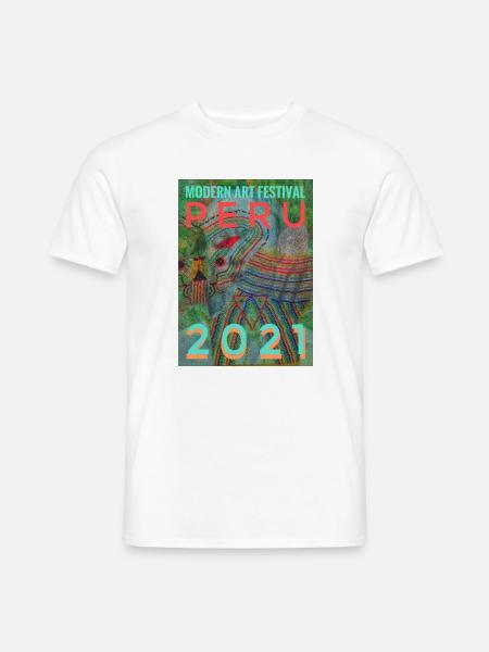 Peru Beadwork Kunstfestival 2021 - Männer T-Shirt - Weiß