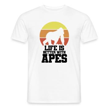 Affe Retro Motto - Männer T-Shirt - Weiß - Vorne - AI Model Male 178 dark (178cm)