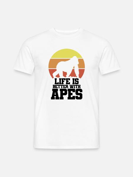 Affe Retro Motto - Männer T-Shirt - Weiß