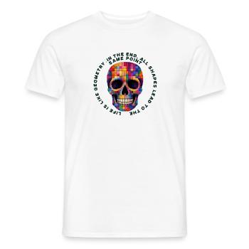 Bunter Patchwork Schädel - Männer T-Shirt - Weiß - Vorne - AI Model Male 178 dark (178cm)