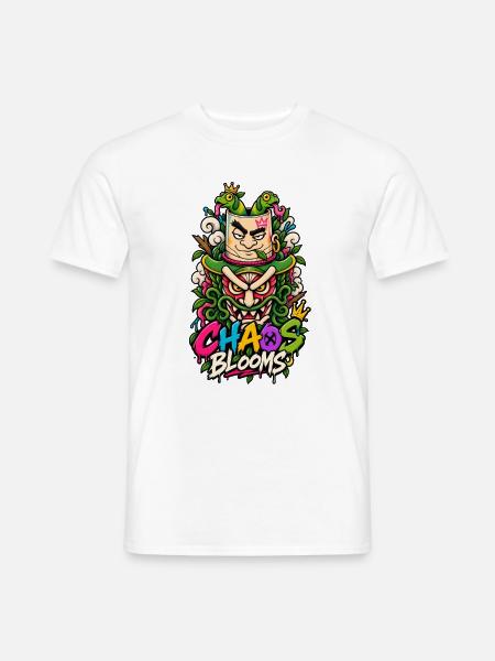 Chaos blüht gekrönte Maske - Männer T-Shirt - Weiß