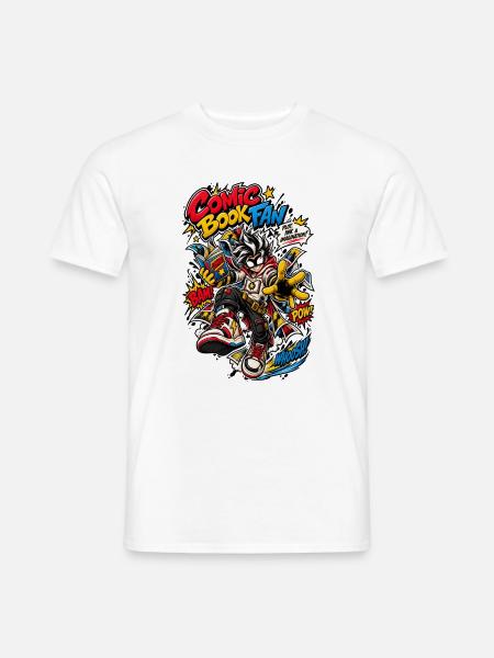 Comicbuch-Fan-Helden Tintenspritzer - Männer T-Shirt - Weiß