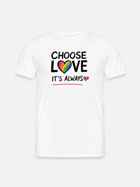 ICH WÄHLE LIEBE - Männer T-Shirt - Weiß