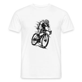 Rennradfahrer in voller Geschwindigkeit - Männer T-Shirt - Weiß - Vorne - AI Model Male 178 dark (178cm)