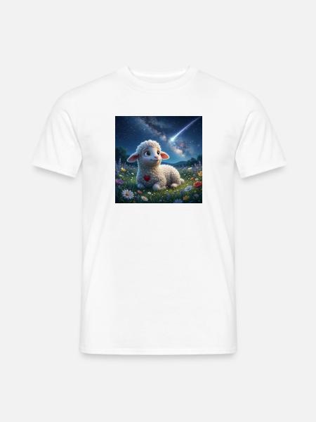 Lammy_watching_falling_star - Männer T-Shirt - Weiß