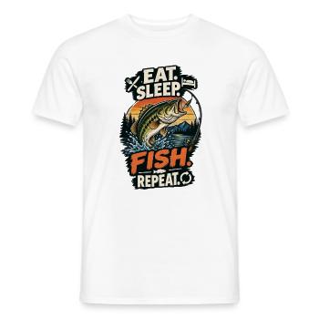 Eat Sleep Fish Repeat – Vintage-Angeln - Männer T-Shirt - Weiß - Vorne - AI Model Male 178 dark (178cm)