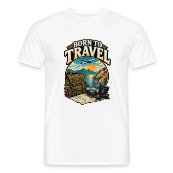 Geboren zum Reisen – Vintage-Reisen - Männer T-Shirt - Weiß - Vorne - AI Model Male 178 dark (178cm)