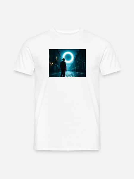Ringlicht in der Nachtstraße - Männer T-Shirt - Weiß