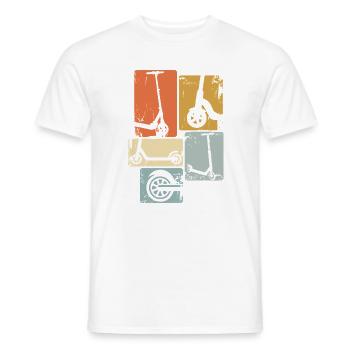 Roller Tretroller Scooter Vintage Retro Motiv - Männer T-Shirt - Weiß - Vorne - AI Model Male 178 dark (178cm)