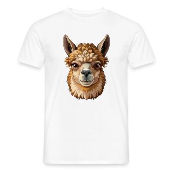 Alpaca Head - Männer T-Shirt - Weiß - Vorne - AI Model Male 178 dark (178cm)