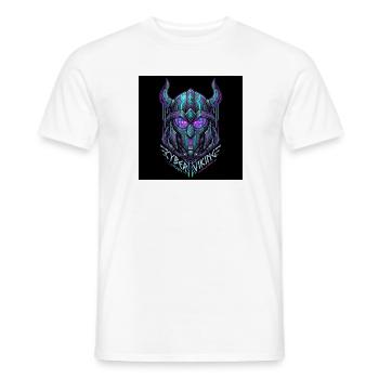 Cyberpunk Viking Helm - Männer T-Shirt - Weiß - Vorne - AI Model Male 178 dark (178cm)