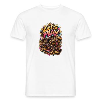 Lass uns spielen Neon Gaming Krone - Männer T-Shirt - Weiß - Vorne - AI Model Male 178 dark (178cm)