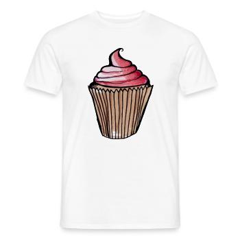 Aquarell Pink Cupcake - Männer T-Shirt - Weiß - Vorne - AI Model Male 178 dark (178cm)