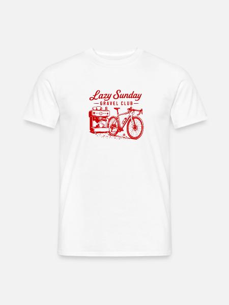 Lazy Sunday Gravel Club Emblem - Männer T-Shirt - Weiß