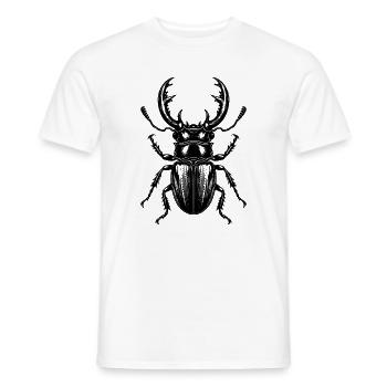Hirschkäfer – Detaillierte Vintage Gravur - Männer T-Shirt - Weiß - Vorne - AI Model Male 178 dark (178cm)