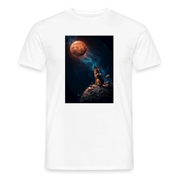 Schäferhund schaut auf den roten Planeten - Männer T-Shirt - Weiß - Vorne - AI Model Male 178 dark (178cm)