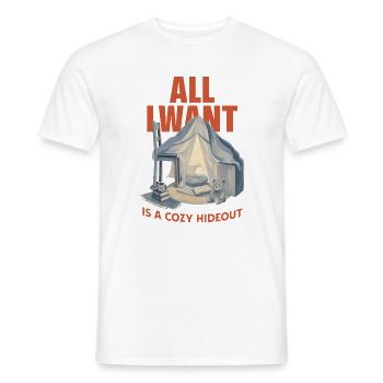 Cozy Hideout - Männer T-Shirt - Weiß - Vorne - AI Model Male 178 dark (178cm)