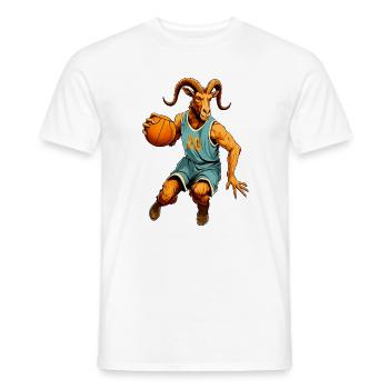 Basketball Ziege Goat - Männer T-Shirt - Weiß - Vorne - AI Model Male 178 dark (178cm)