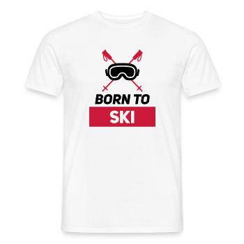 BORN TO SKI - Men's T-Shirt - white - Front - AI Model Male 178 dark (178cm)