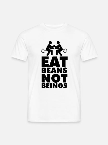 Vegan Veganer Veganerin Bohnen Schwarz - Männer T-Shirt - Weiß