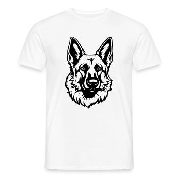 German Shepherd Dog Head - Men's T-Shirt - white - Front - AI Model Male 178 dark (178cm)