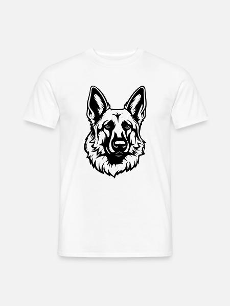 German Shepherd Dog Head - Men's T-Shirt - white