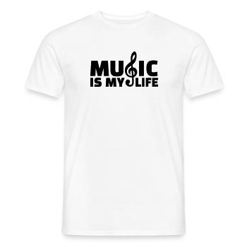 Music is my Life - T-shirt homme - blanc - Devant - AI Model Male 178 dark (178cm)