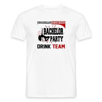 JGA Bachelor Party Drink Team Saufen Pole Dance - Männer T-Shirt - Weiß - Vorne - AI Model Male 178 dark (178cm)
