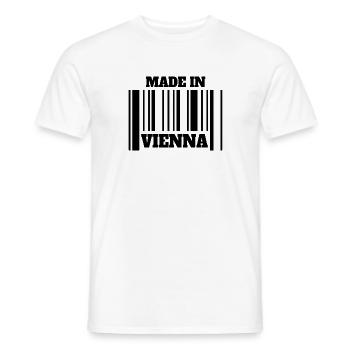 MADE IN VIENNA - WIEN - Männer T-Shirt - Weiß - Vorne - AI Model Male 178 dark (178cm)