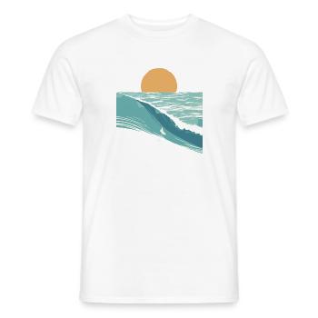 Surfer in den Wellen - Männer T-Shirt - Weiß - Vorne - AI Model Male 178 dark (178cm)