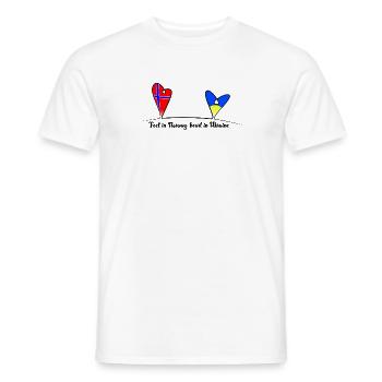 Feet in Norway, heart in Ukraine - Men's T-Shirt - white - Front - AI Model Male 178 dark (178cm)