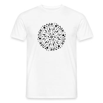 Grain Circle Pattern Gift Idea - Men's T-Shirt - white - Front - AI Model Male 178 dark (178cm)