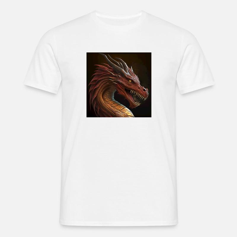 Drachen-Kapuzenpullover - Männer T-Shirt - Weiß