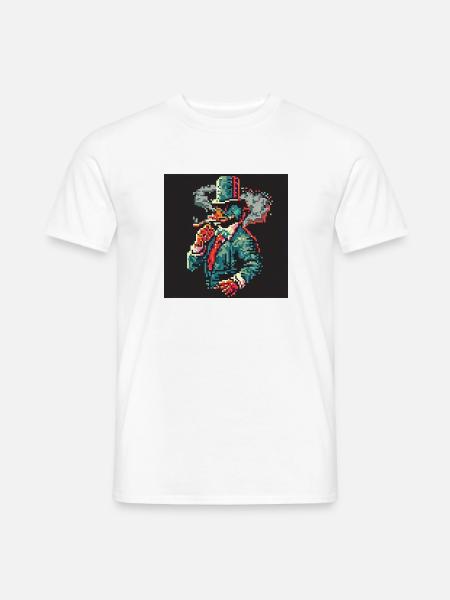 Rauchende Ente [Pixelkunst] - Männer T-Shirt - Weiß
