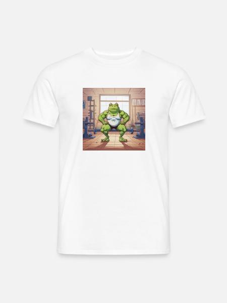 Comic style Fitness frog - Männer T-Shirt - Weiß