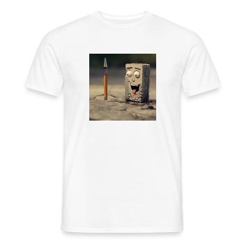 Verrückter Radiergummi im Comic Style - Männer T-Shirt - Weiß - Vorne - AI Model Male 178 dark (178cm)