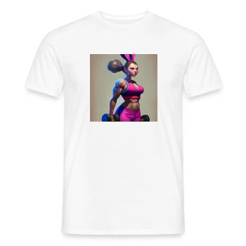 Gym bunny - Men's T-Shirt - white - Front - AI Model Male 178 dark (178cm)