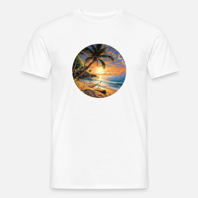 Relaxed coastal excursion: wave magic in summer - Men’s T-shirt - white